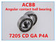 7205 rodamiento de bolitas angular del contacto del CD GA P4A